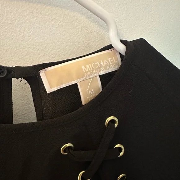 Michael Kors Black Lace-Up Blouse - Picture 2 of 3